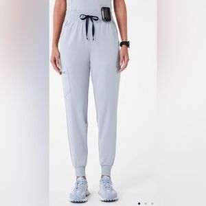 Figs Men’s light blue Jogger Scrub Pants with Blue Drawstring